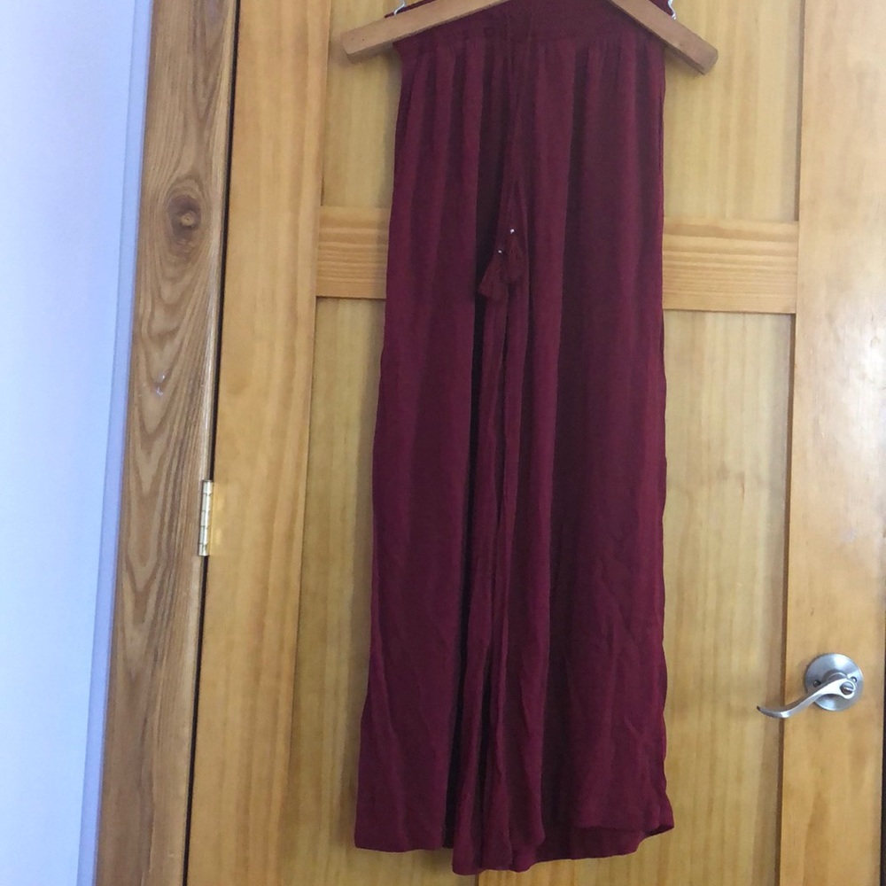 Maroon wide legged pants